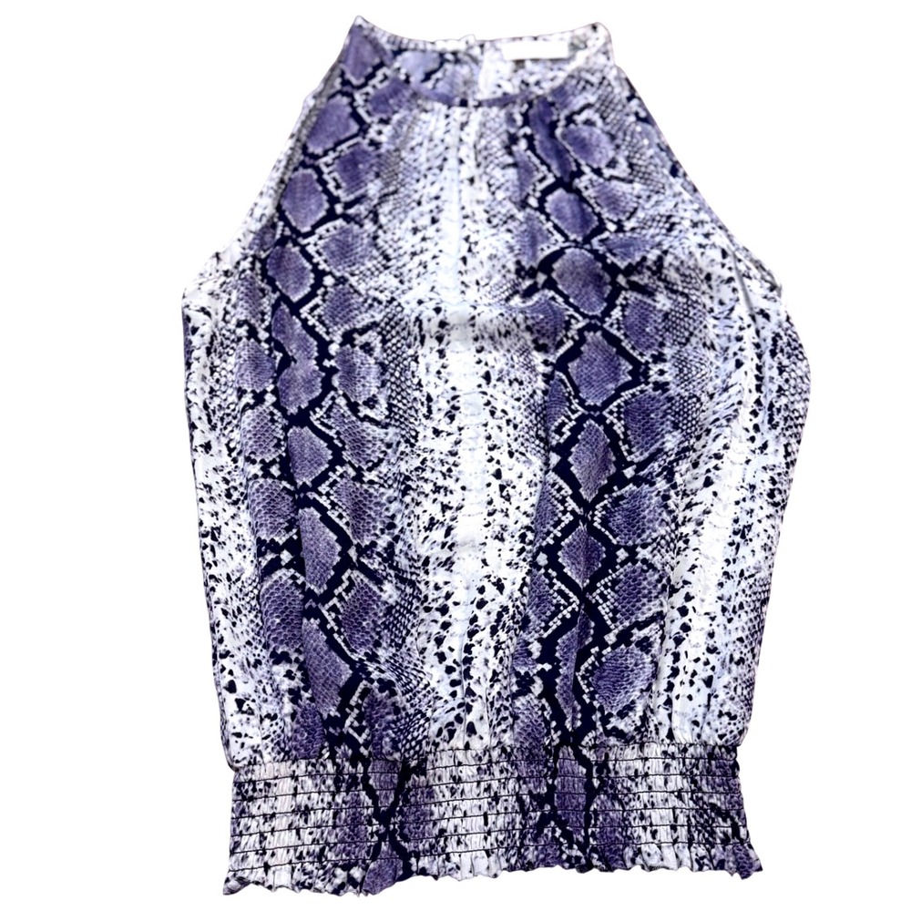 Ramy Brook Purple Snakeskin Halter Blouse Women S/P